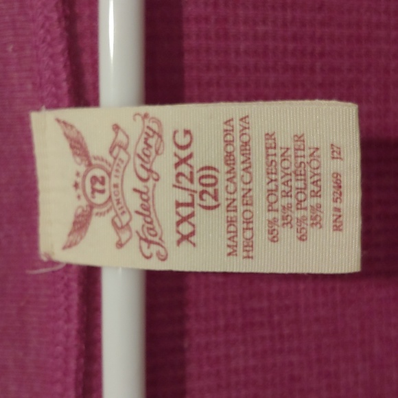 Faded Glory Thermal Hensley Top pink purple color XXL/2XG - Picture 4 of 8
